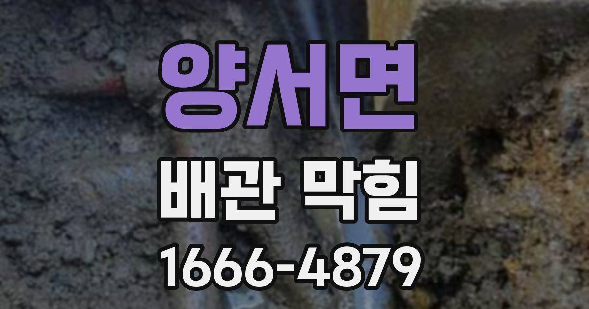 양서면 배관 막힘