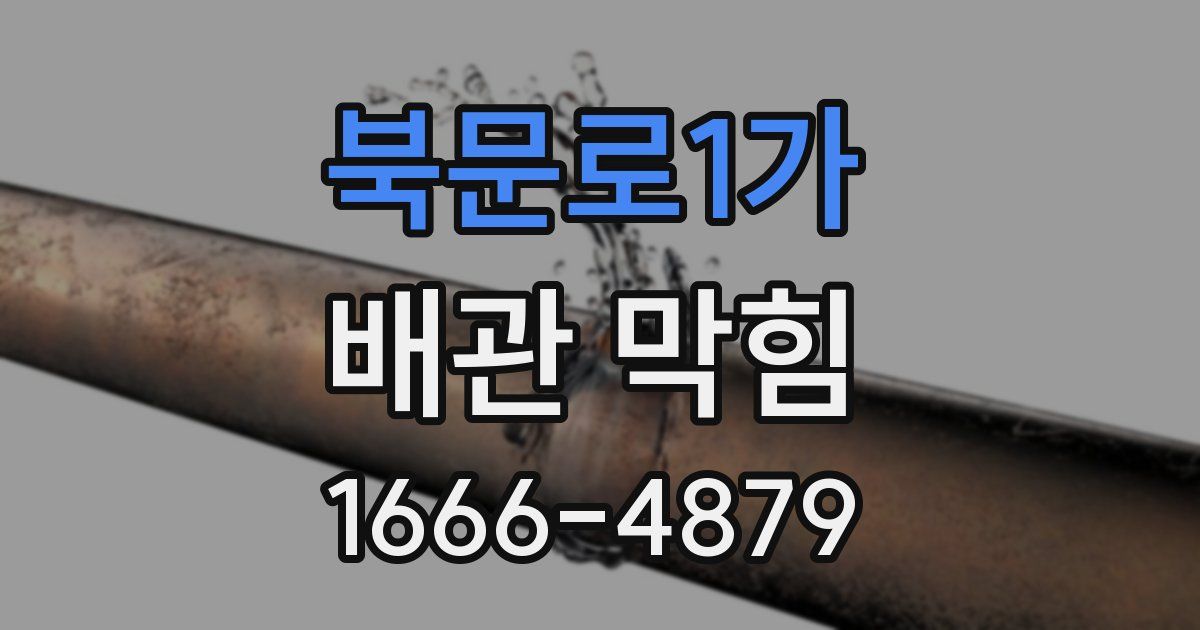 북문로1가 배관 막힘