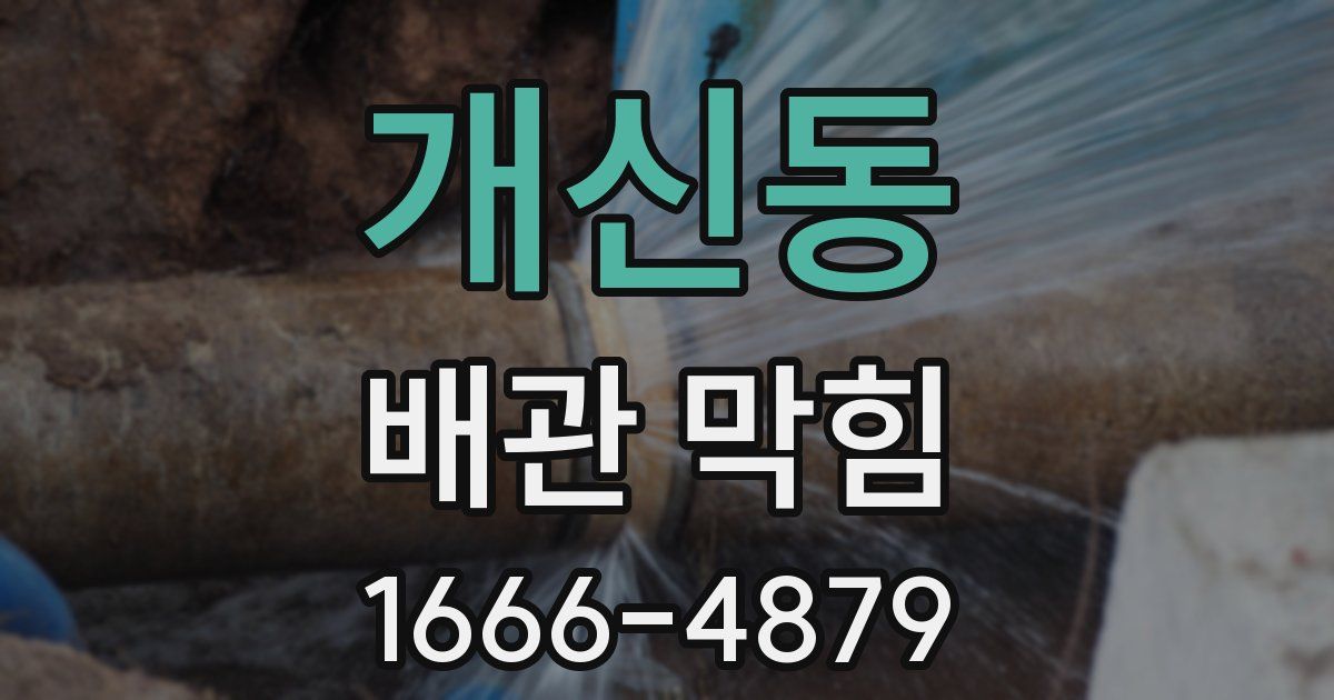 개신동 배관 막힘