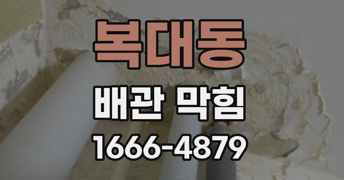 복대동 배관 막힘