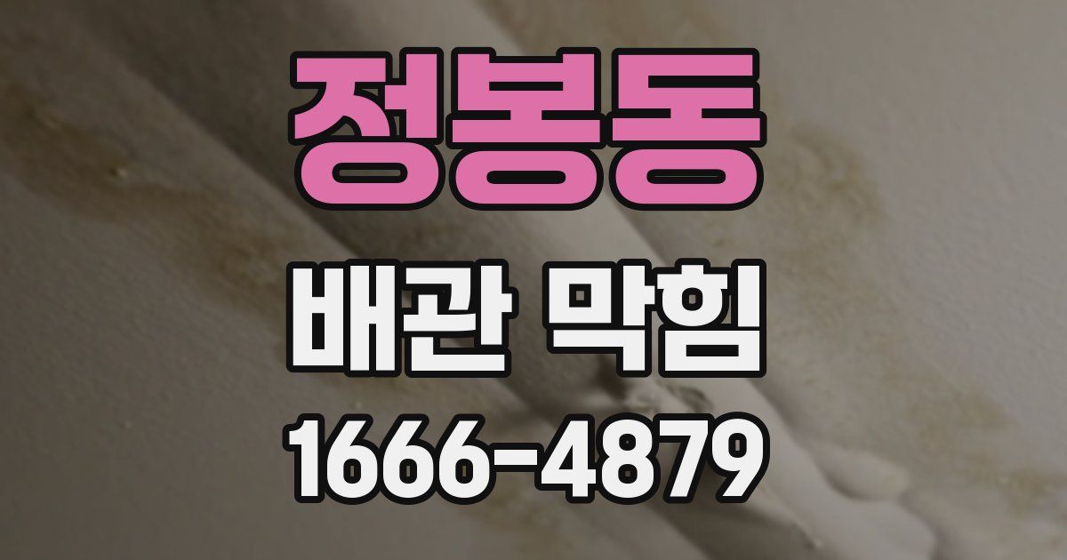 정봉동 배관 막힘