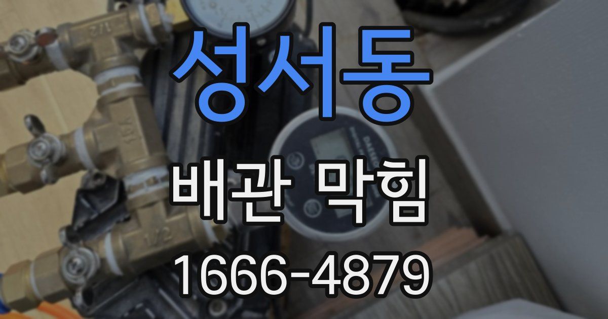 성서동 배관 막힘