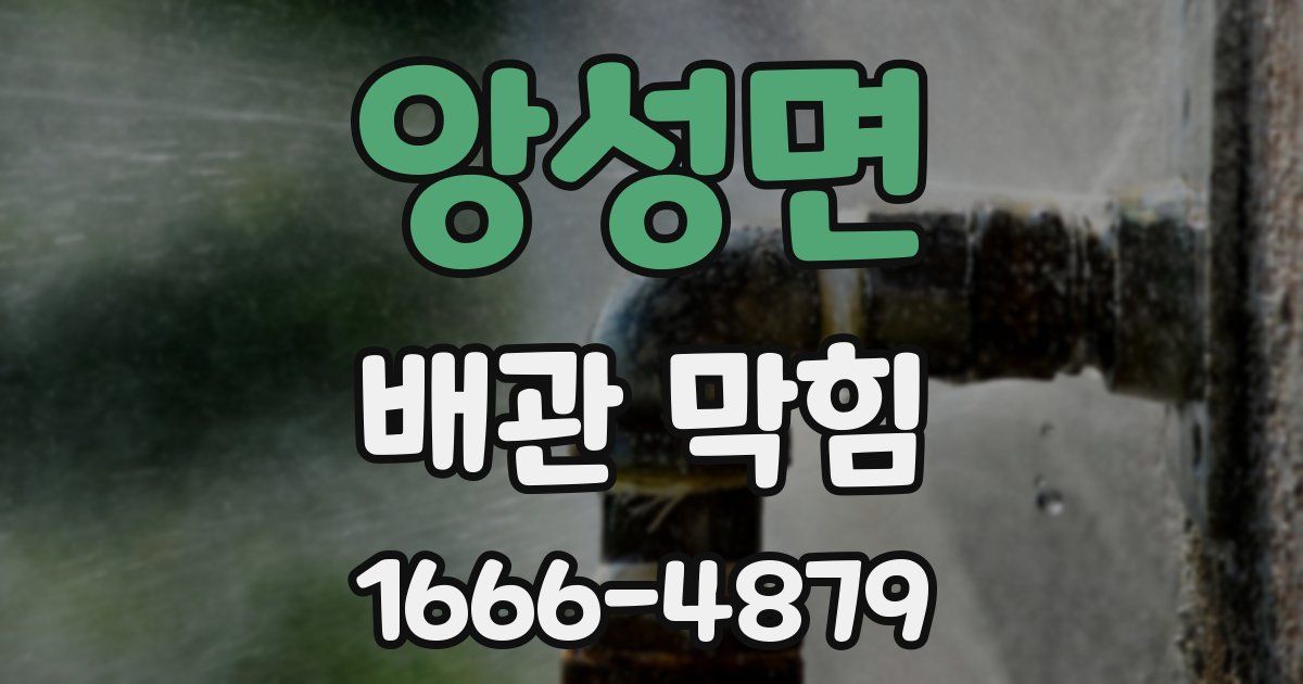 앙성면 배관 막힘