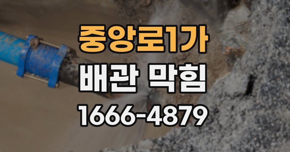 중앙로1가 배관 막힘