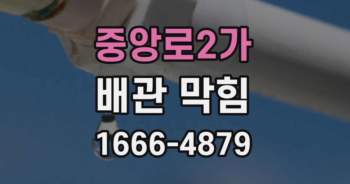 중앙로2가 배관 막힘
