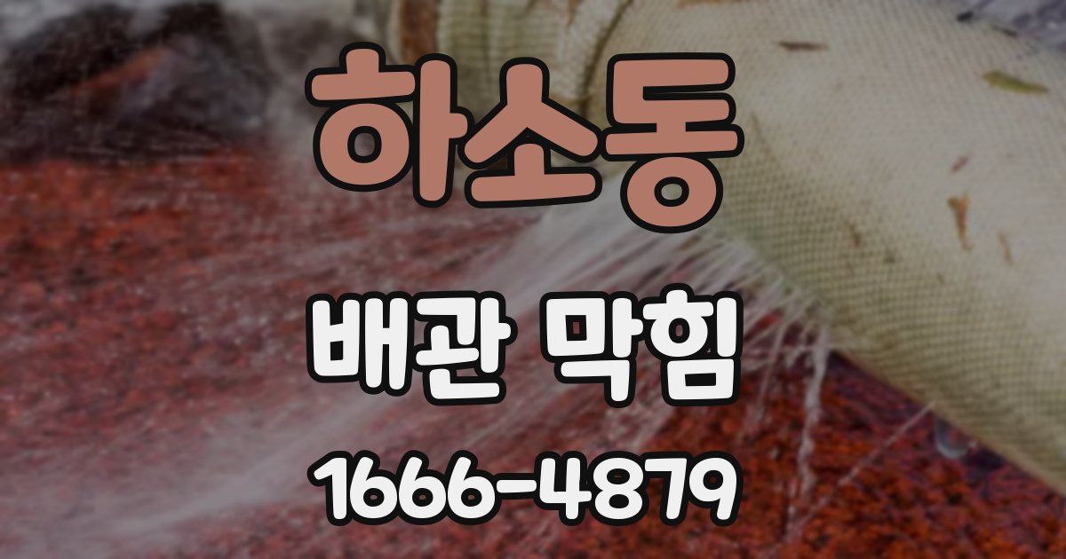 하소동 배관 막힘