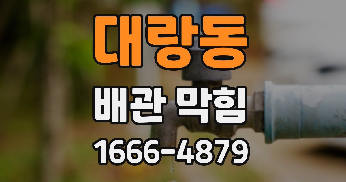대랑동 배관 막힘