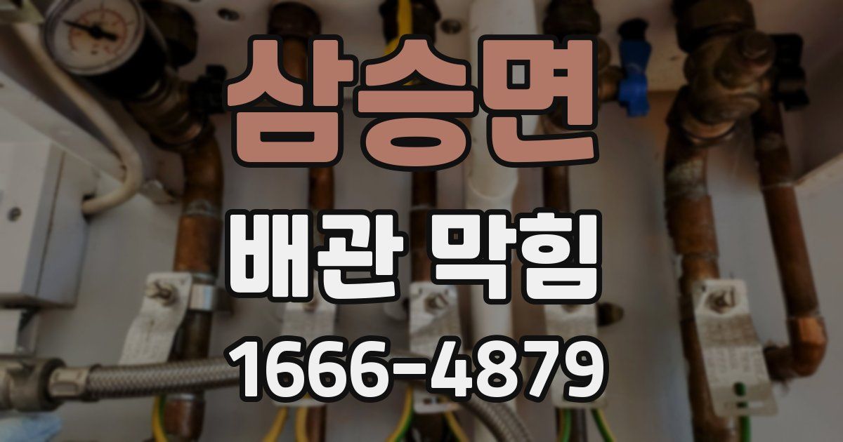 삼승면 배관 막힘