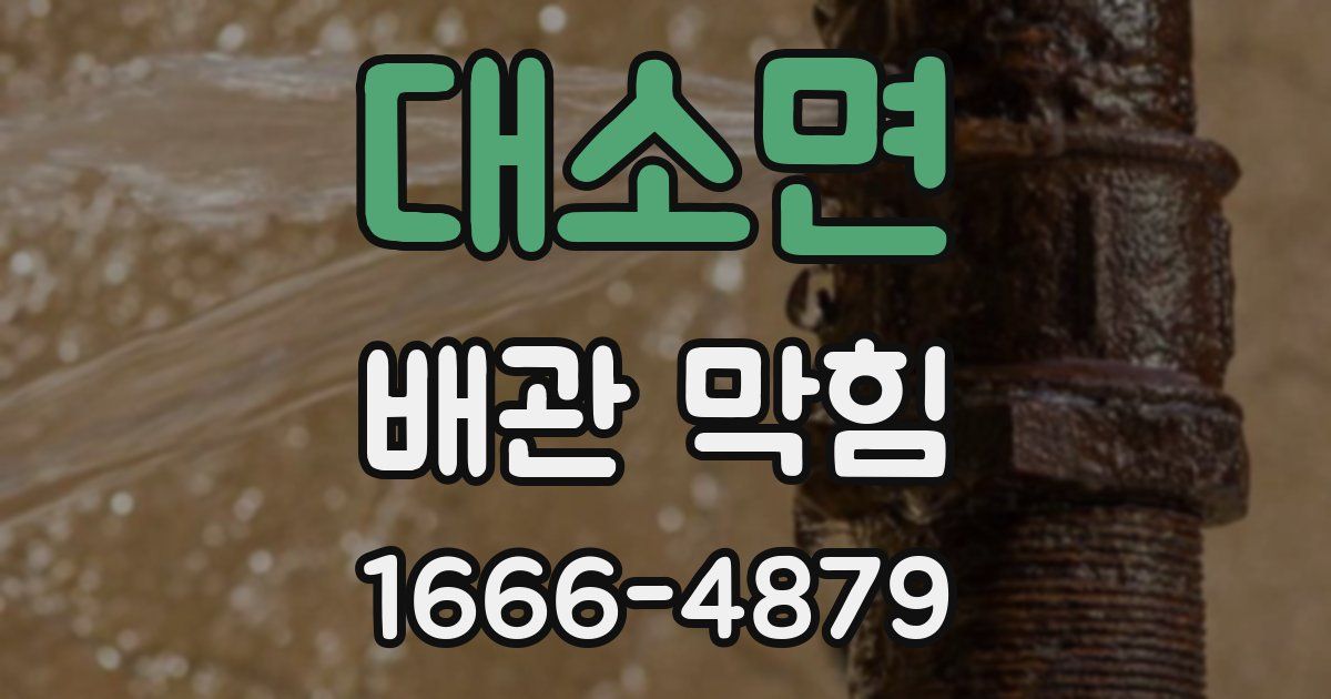 대소면 배관 막힘