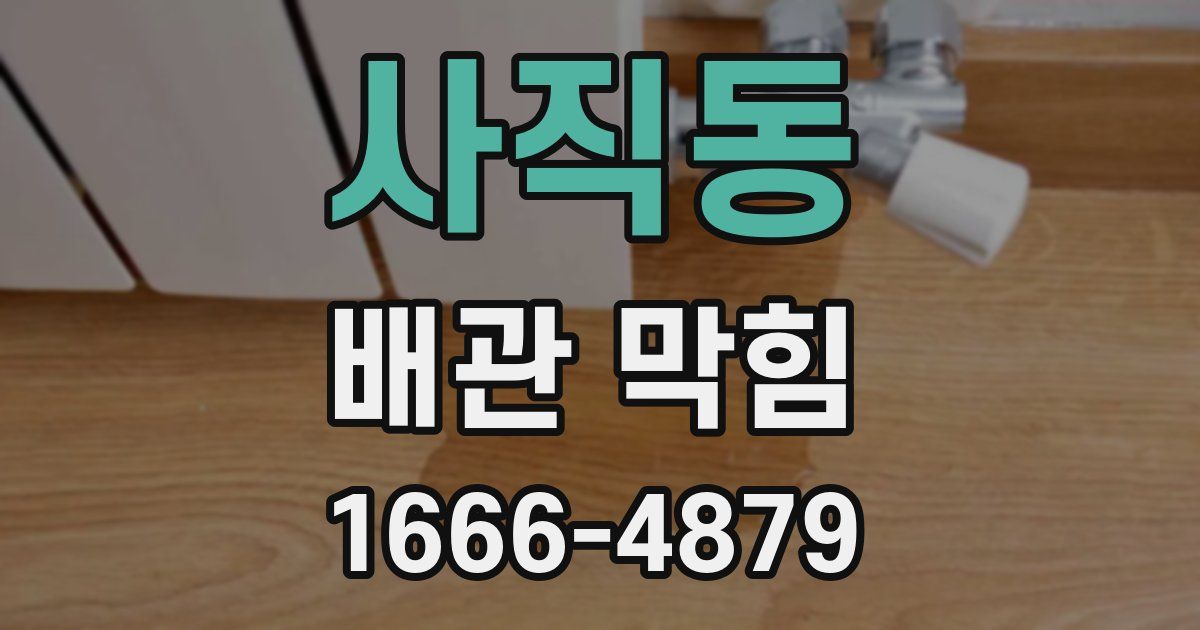 사직동 배관 막힘