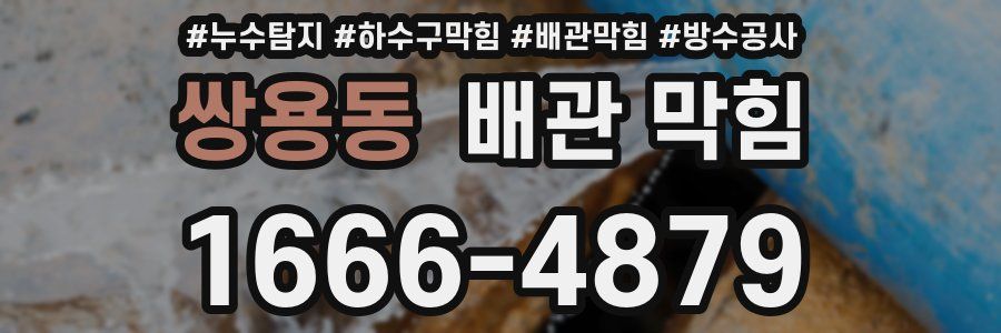쌍용동 배관 막힘