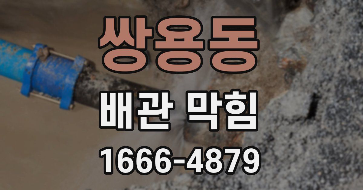 쌍용동 배관 막힘