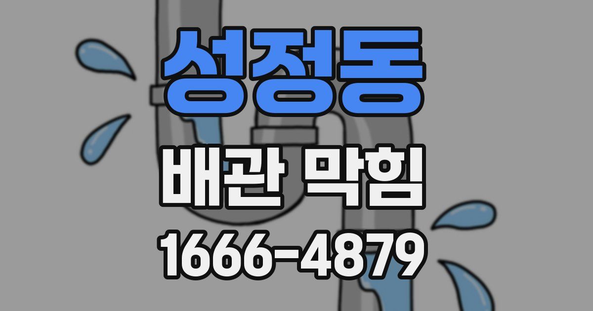 성정동 배관 막힘