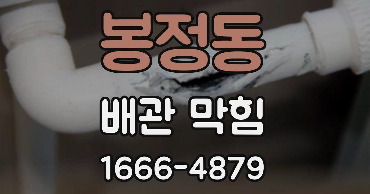봉정동 배관 막힘