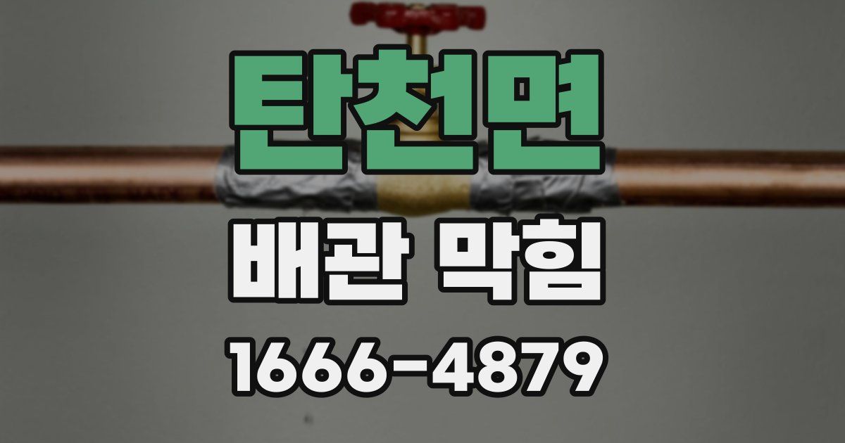 탄천면 배관 막힘