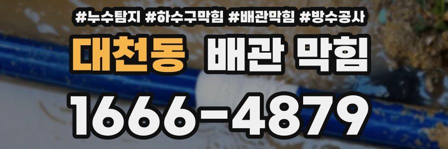 대천동 배관 막힘