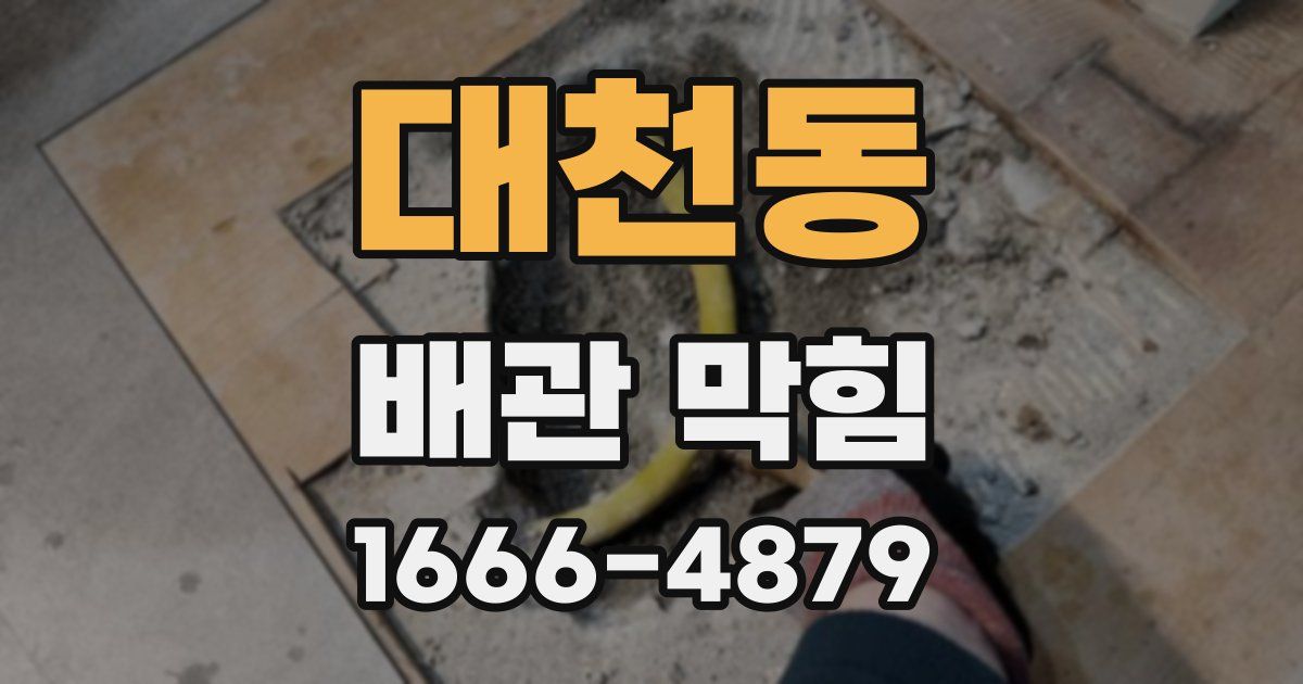 대천동 배관 막힘