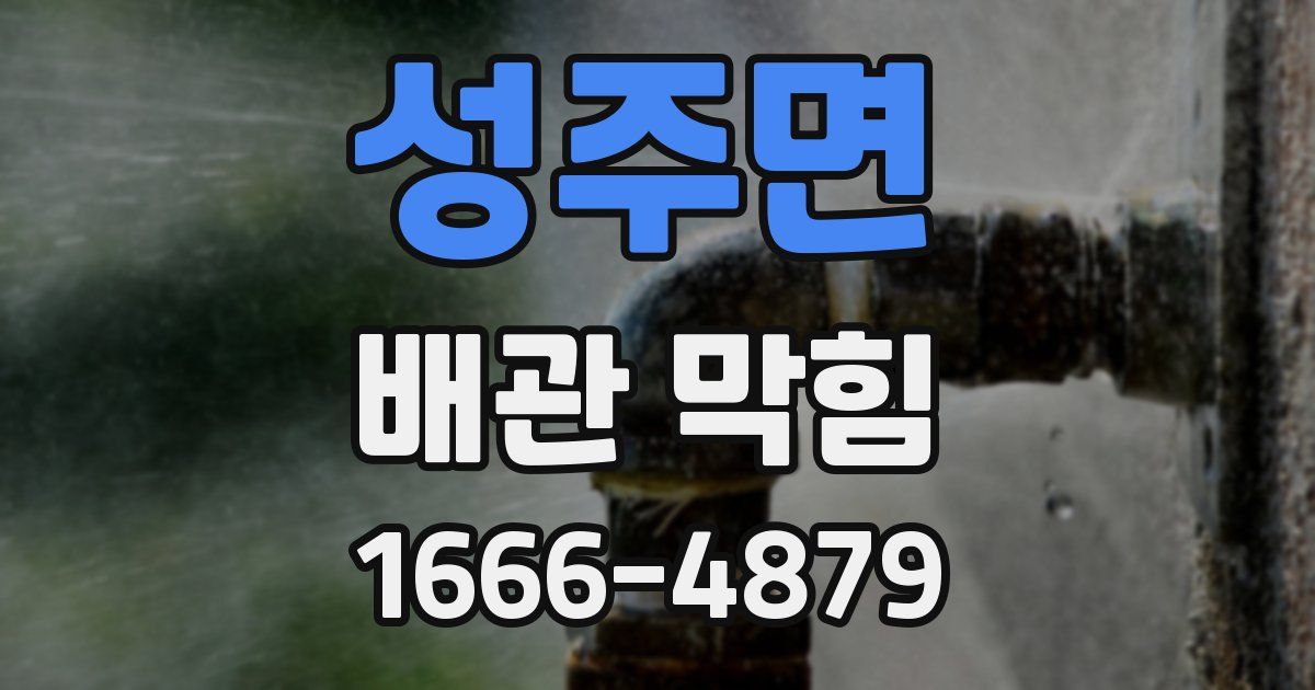 성주면 배관 막힘
