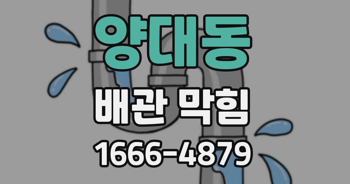 양대동 배관 막힘