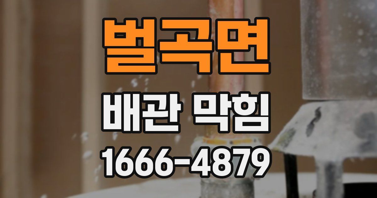 벌곡면 배관 막힘