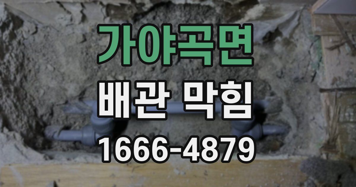 가야곡면 배관 막힘