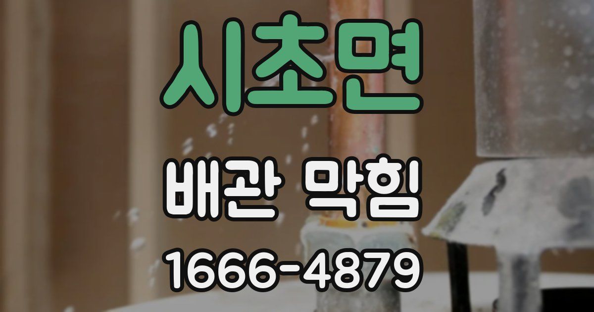 시초면 배관 막힘