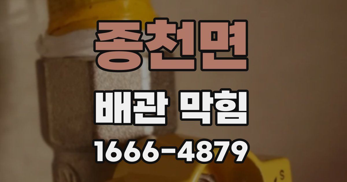 종천면 배관 막힘