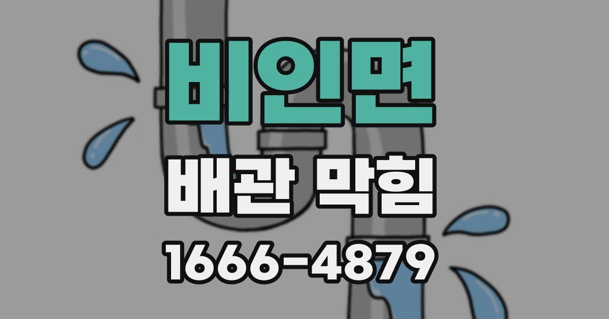 비인면 배관 막힘