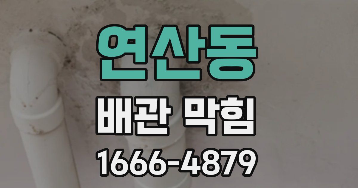 연산동 배관 막힘