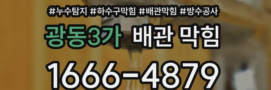 광동3가 배관 막힘