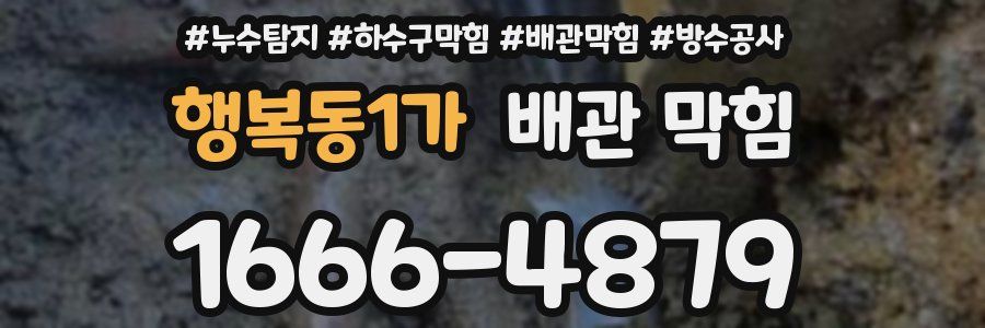 행복동1가 배관 막힘