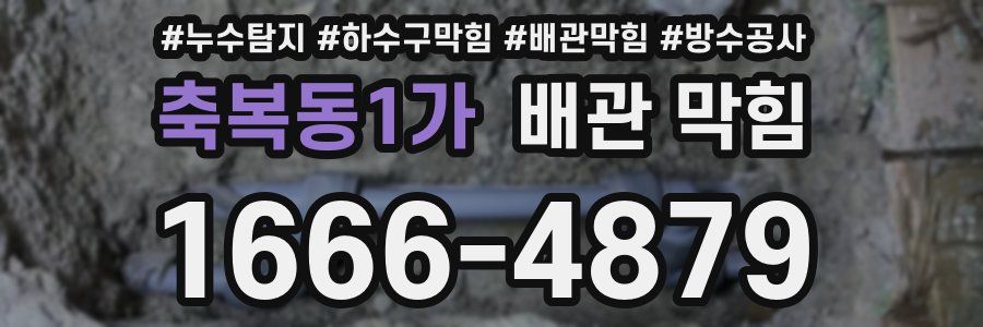 축복동1가 배관 막힘