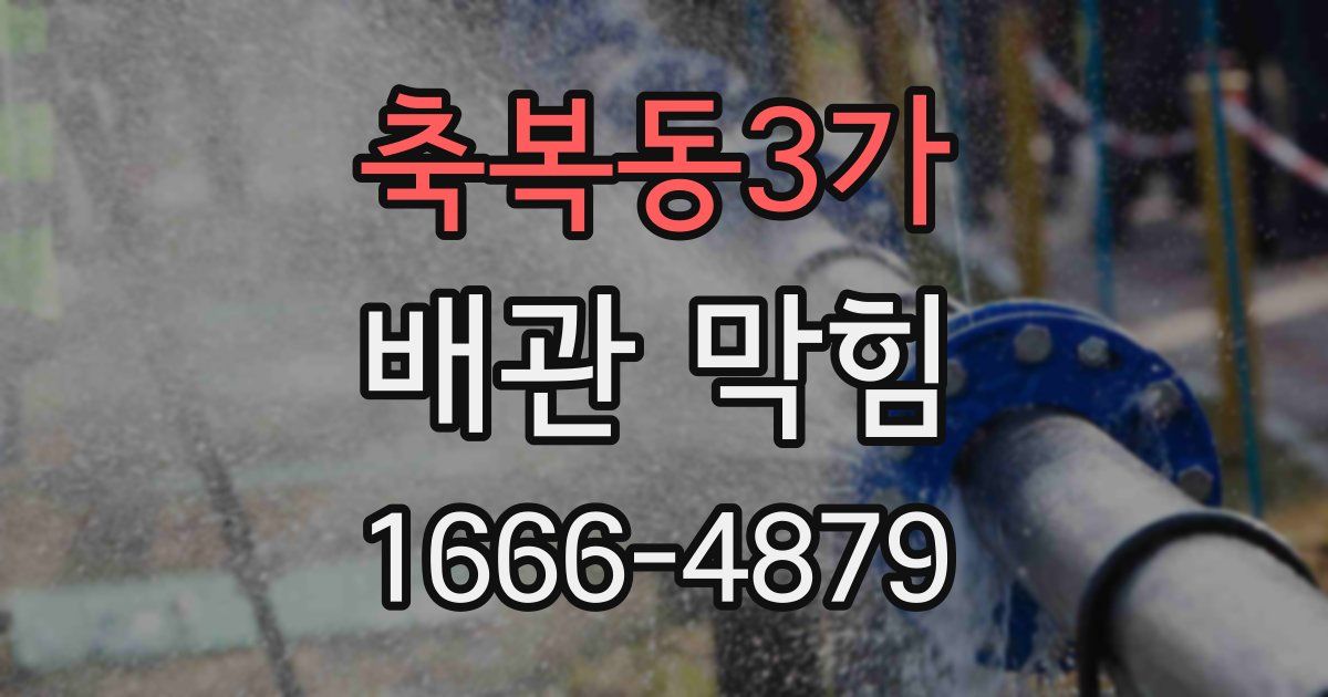 축복동3가 배관 막힘
