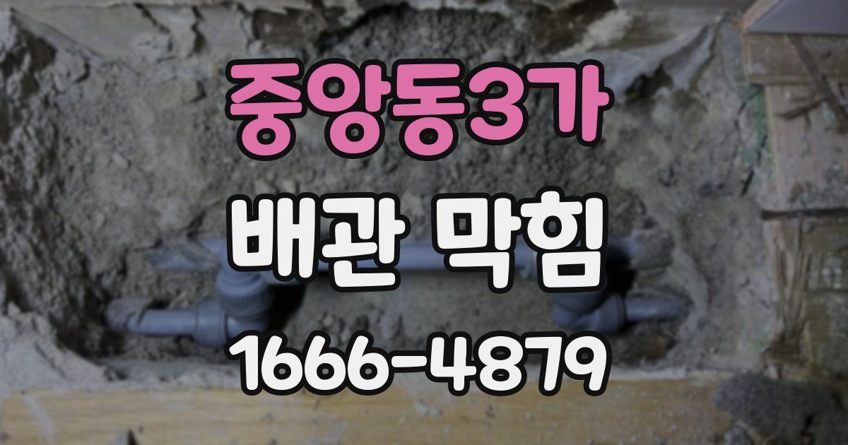중앙동3가 배관 막힘