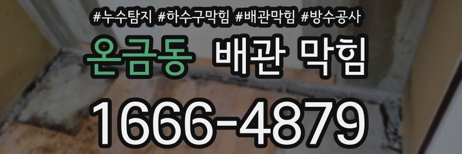 온금동 배관 막힘