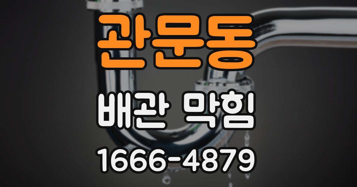 관문동 배관 막힘