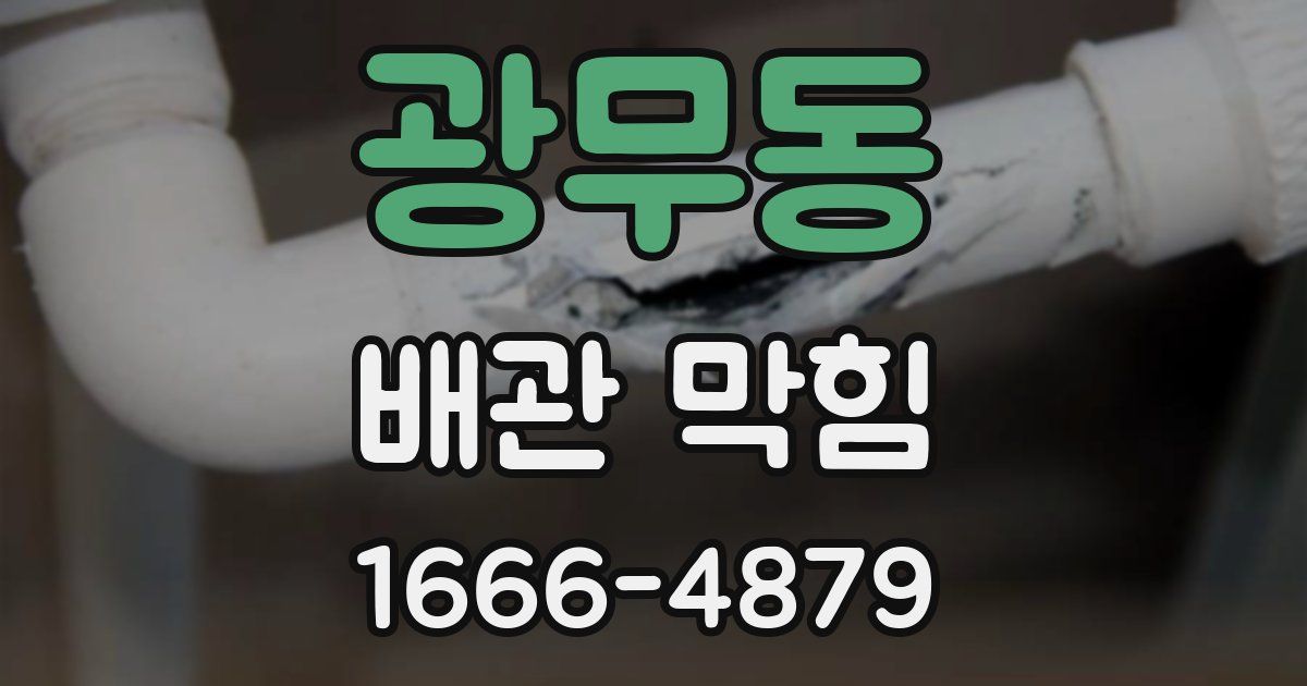 광무동 배관 막힘