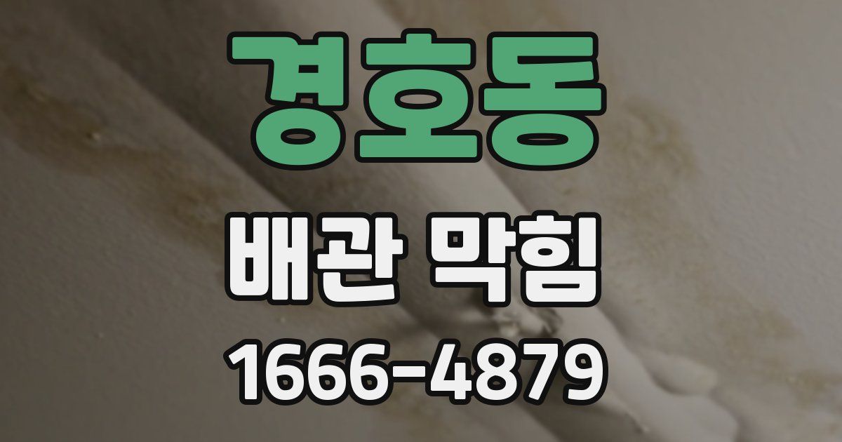 경호동 배관 막힘