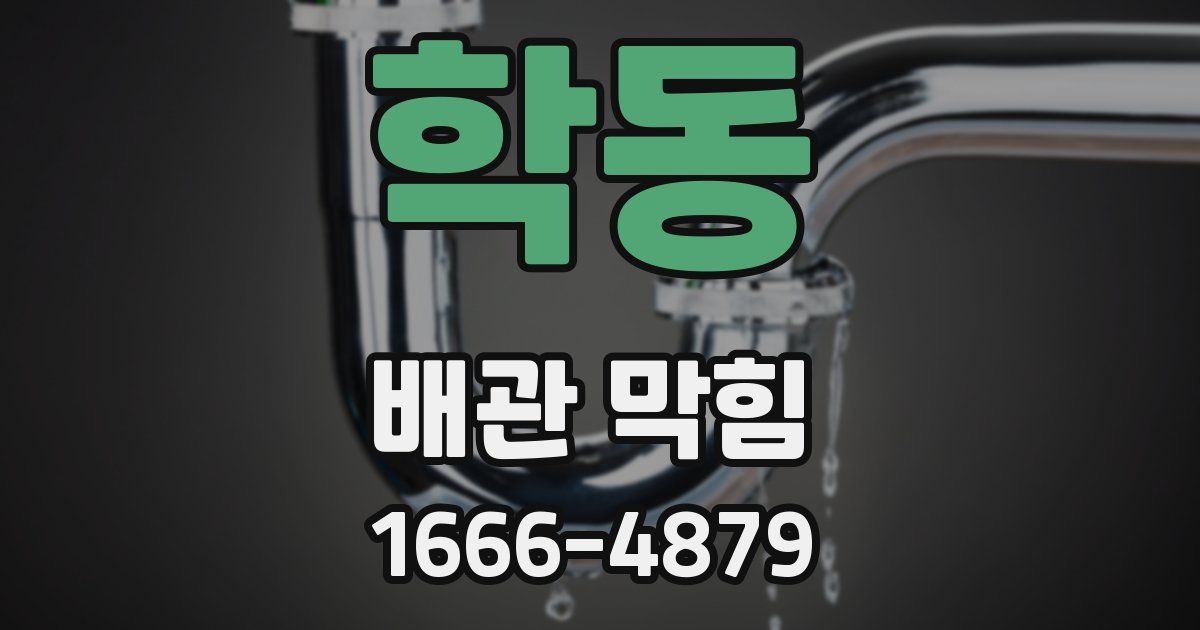 학동 배관 막힘
