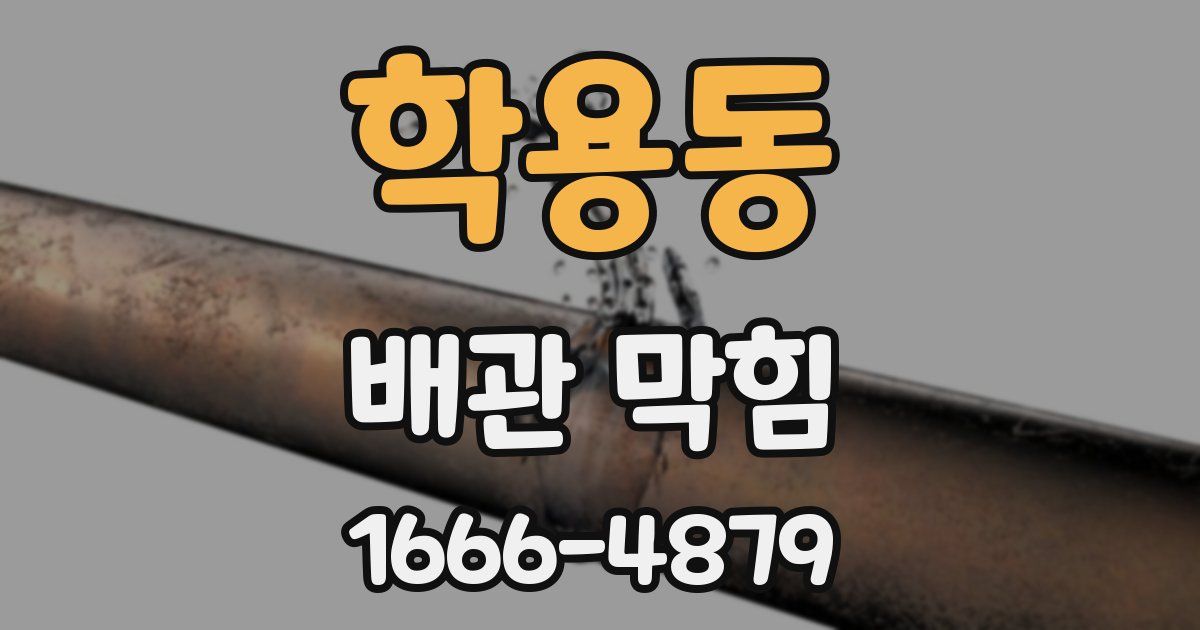 학용동 배관 막힘