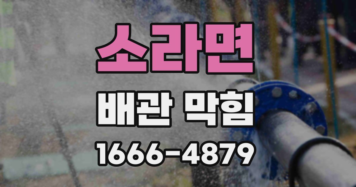 소라면 배관 막힘