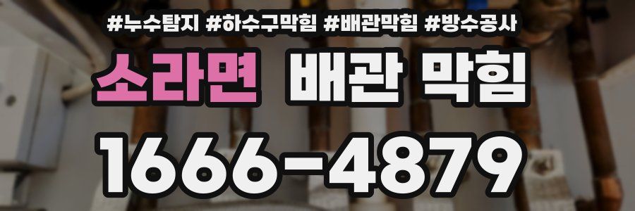 소라면 배관 막힘