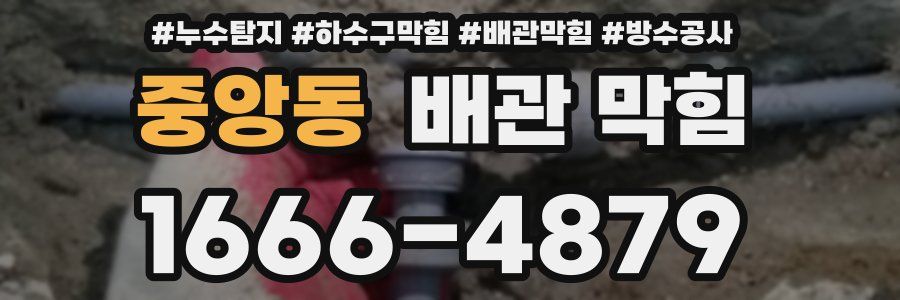 중앙동 배관 막힘