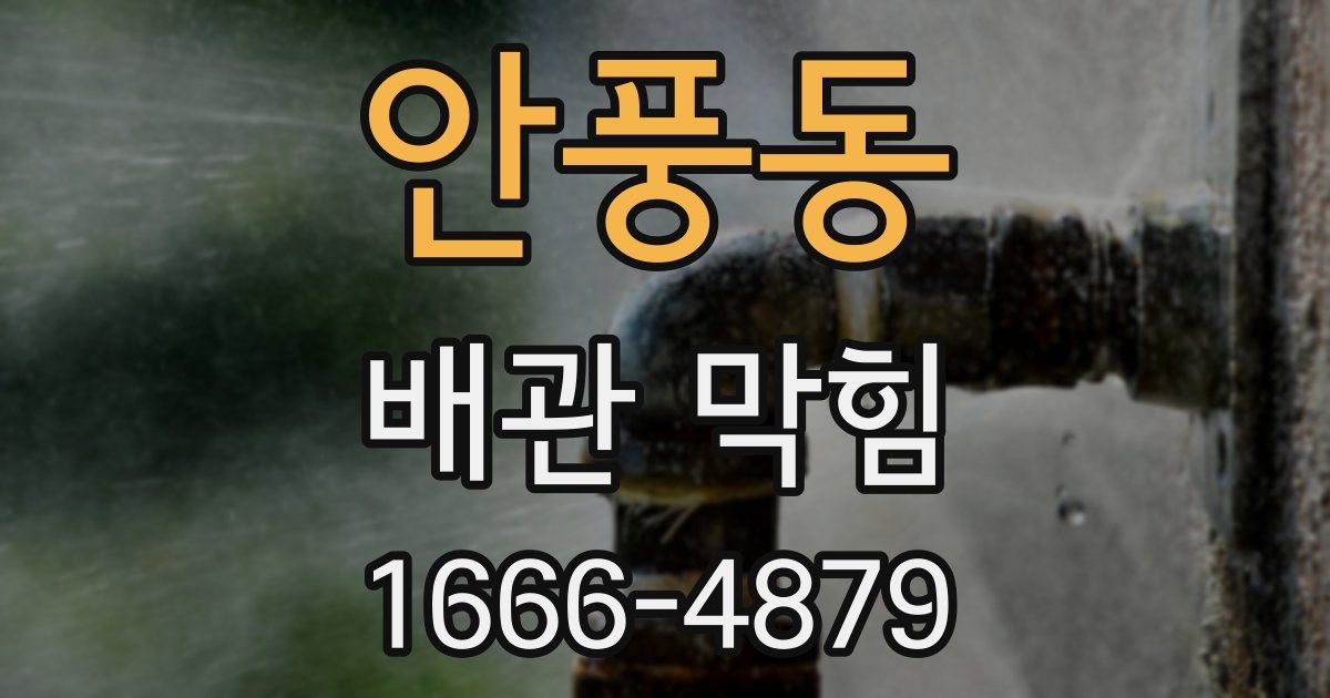 안풍동 배관 막힘