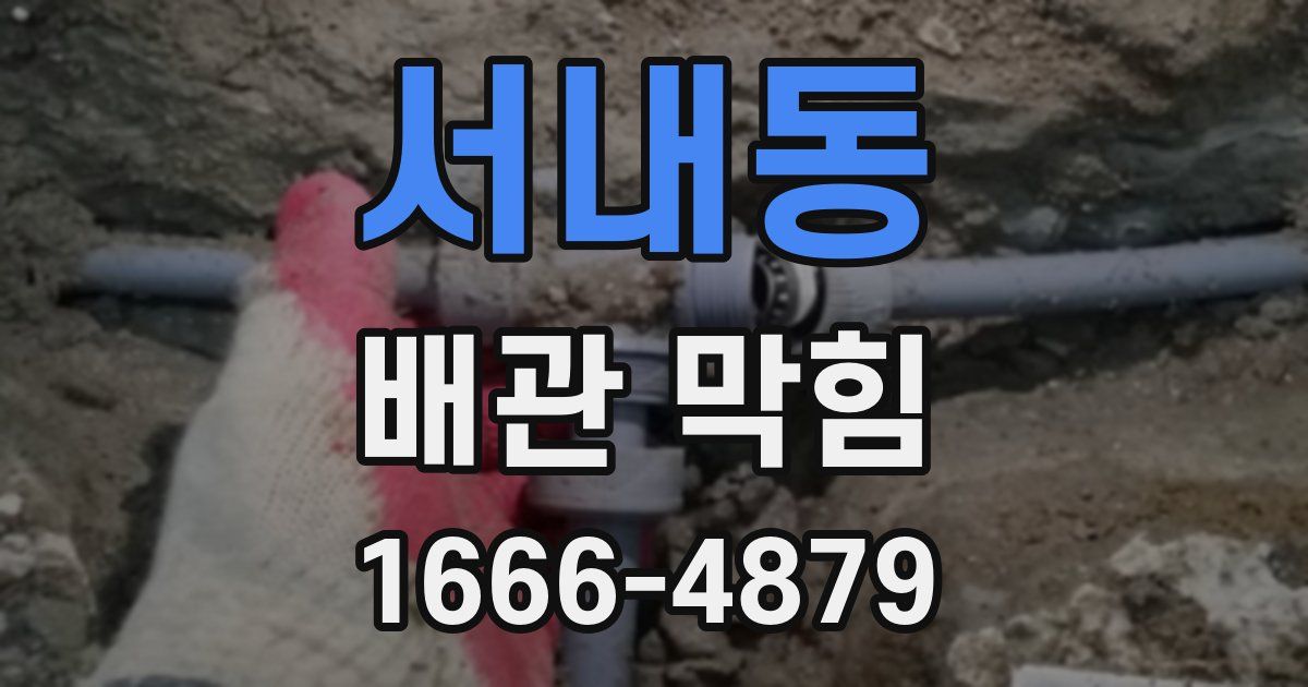 서내동 배관 막힘