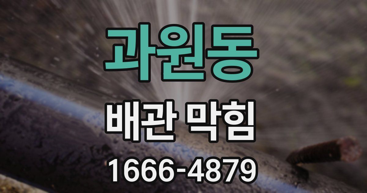 과원동 배관 막힘