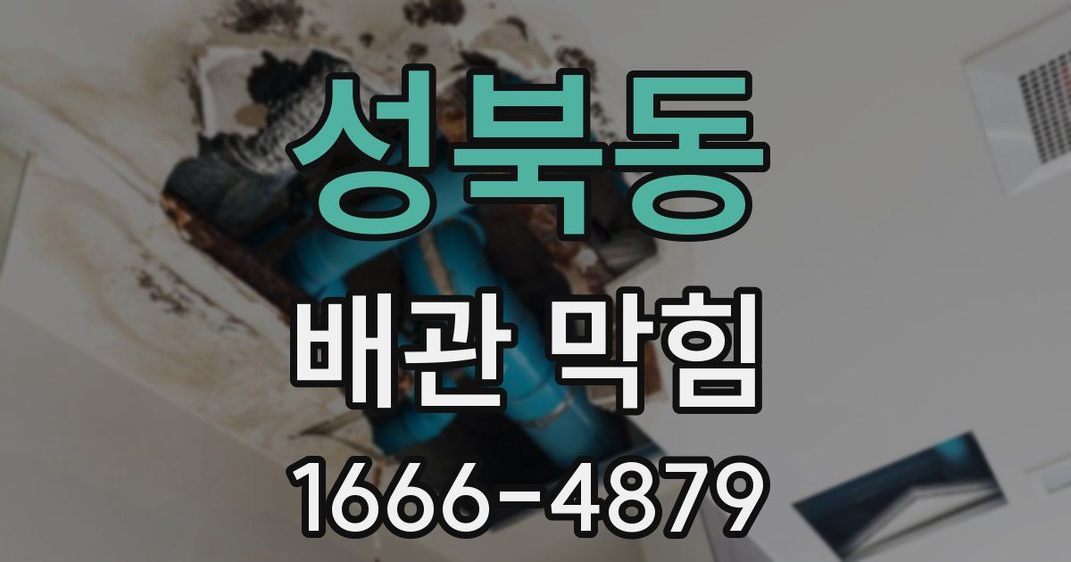 성북동 배관 막힘