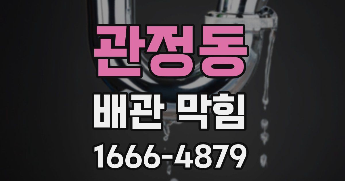 관정동 배관 막힘