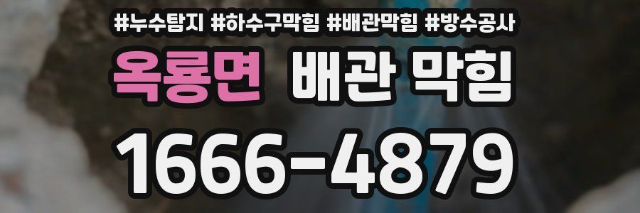 옥룡면 배관 막힘