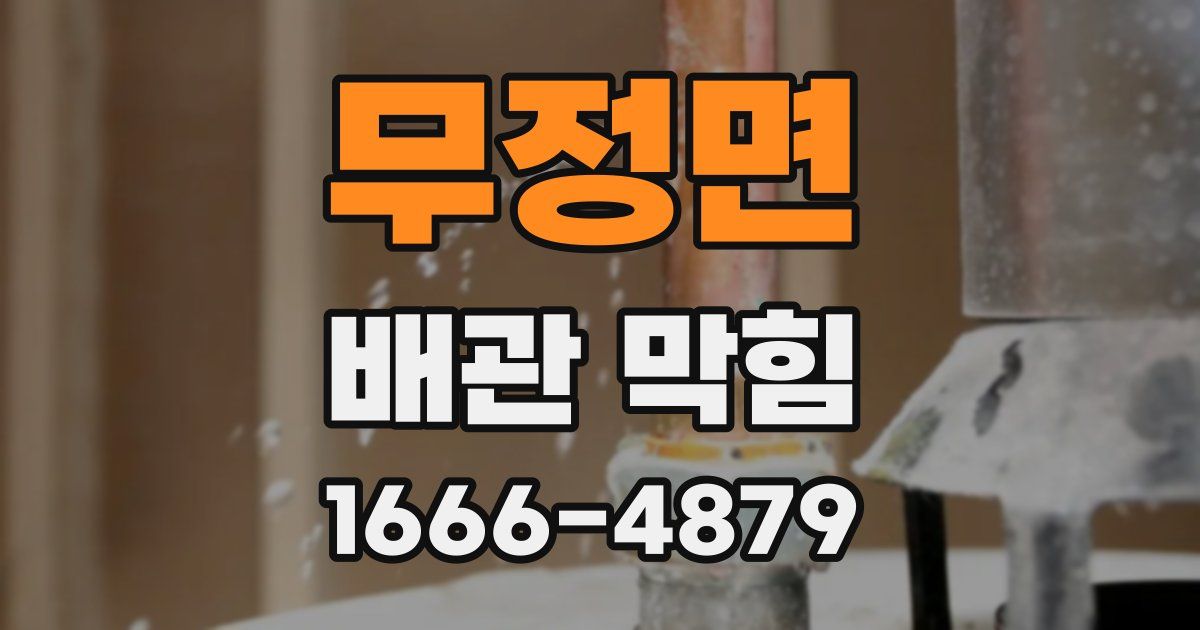 무정면 배관 막힘